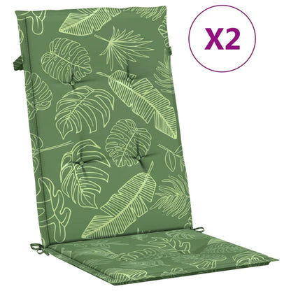 vidaXL Coussins de chaise à dossier haut 2 pcs modèle de feuille tissu