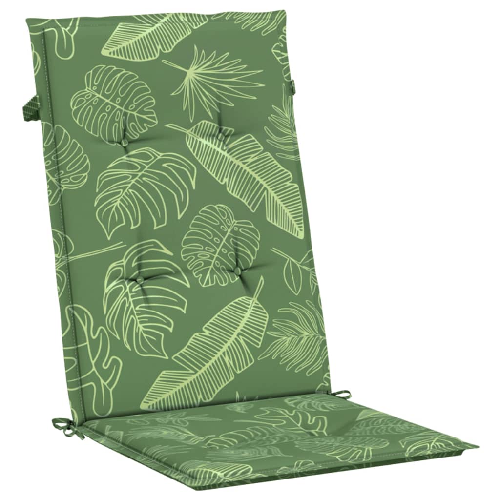 vidaXL Coussins de chaise à dossier haut 2 pcs modèle de feuille tissu
