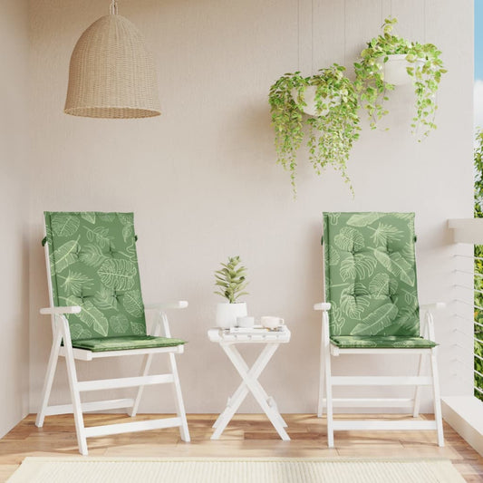 vidaXL Coussins de chaise à dossier haut 2 pcs modèle de feuille tissu