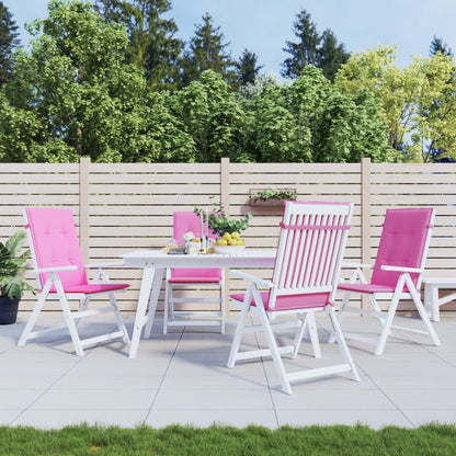 vidaXL Coussins de chaise à dossier haut 4 pcs rose tissu