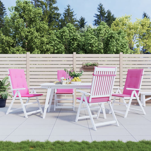 vidaXL Coussins de chaise à dossier haut 4 pcs rose tissu