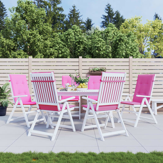 vidaXL Coussins de chaise à dossier haut 6 pcs rose tissu