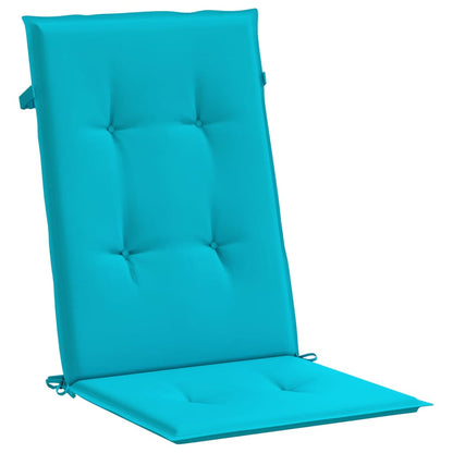 vidaXL Coussins de chaise à dossier haut 2 pcs turquoise tissu