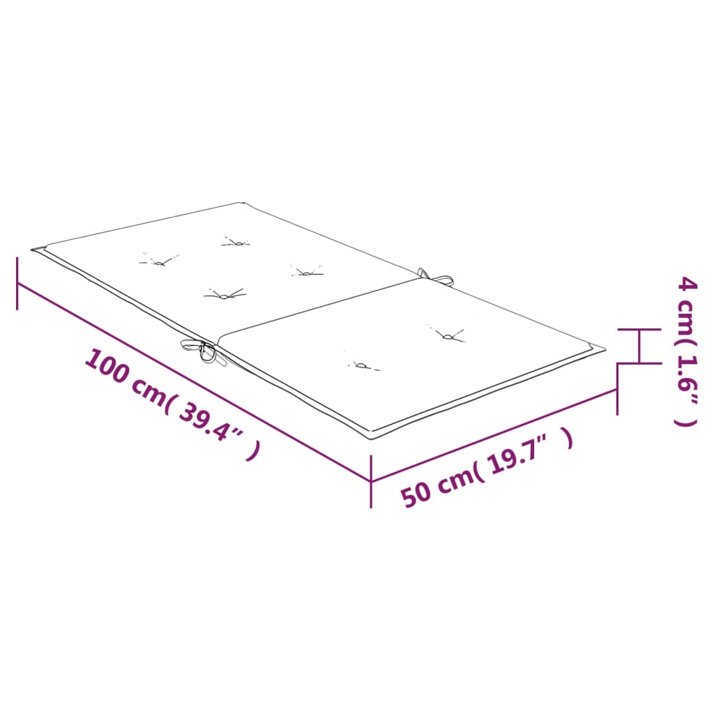 vidaXL Coussins de chaise à dossier bas lot de 4 rayures bleu et blanc