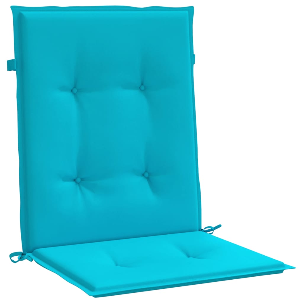 vidaXL Coussins de chaise à dossier bas 6 pcs turquoise tissu
