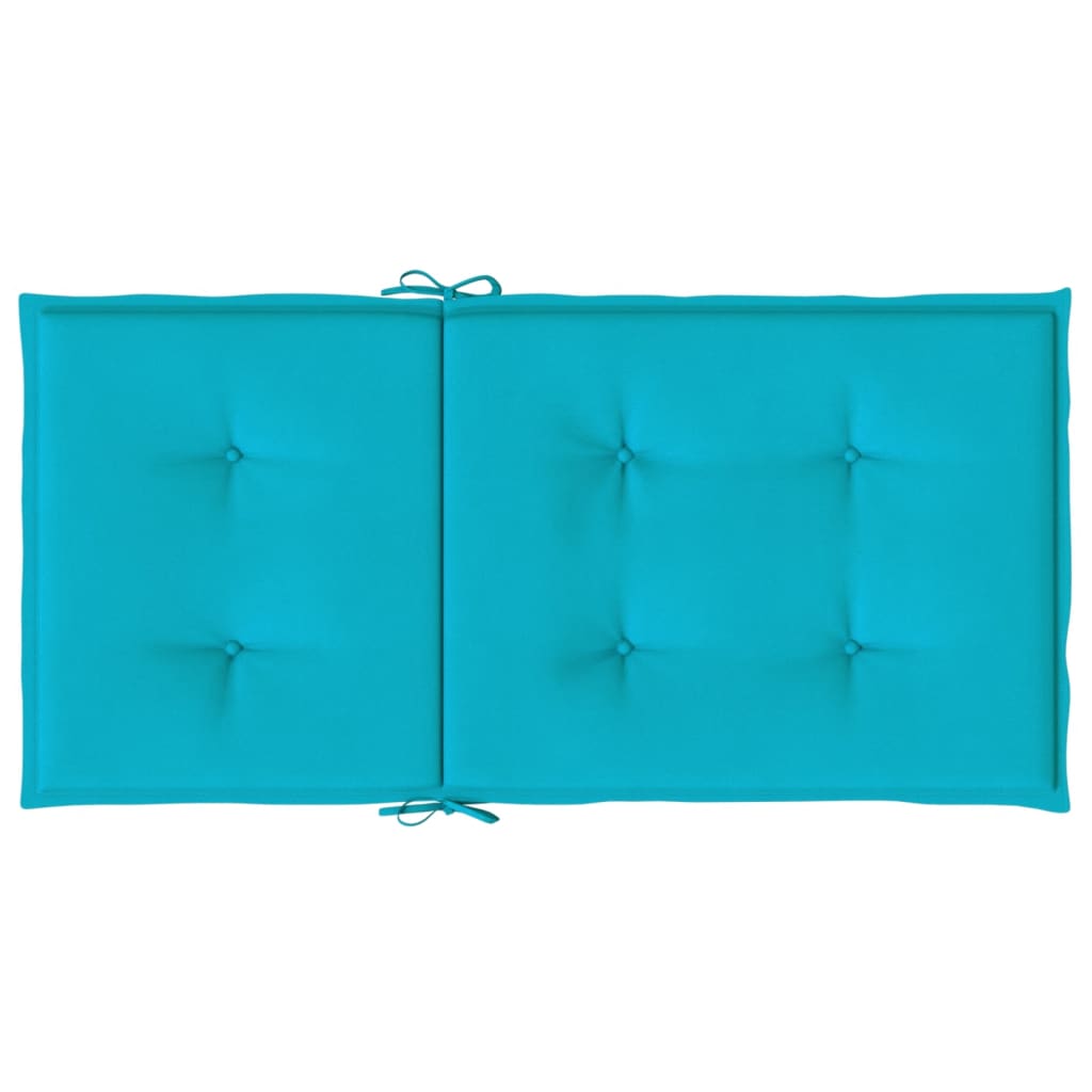 vidaXL Coussins de chaise à dossier bas 6 pcs turquoise tissu
