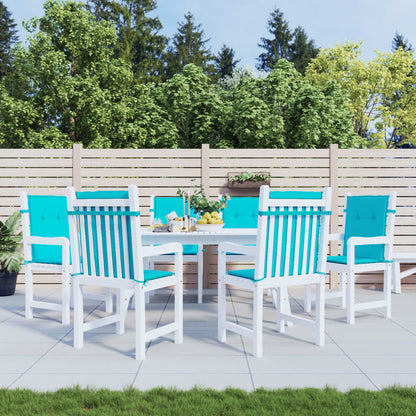 vidaXL Coussins de chaise à dossier bas 6 pcs turquoise tissu