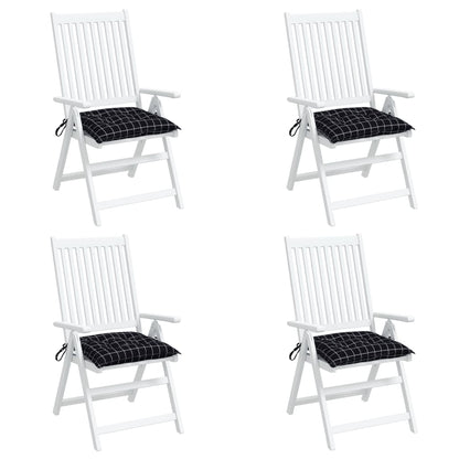 vidaXL Coussins de chaise 4 pcs carreaux noir 40x40x7 cm tissu
