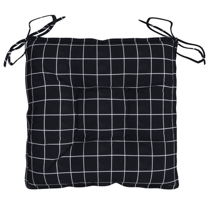 vidaXL Coussins de chaise 4 pcs carreaux noir 40x40x7 cm tissu