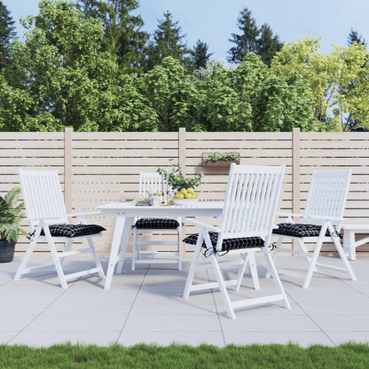 vidaXL Coussins de chaise 4 pcs carreaux noir 40x40x7 cm tissu