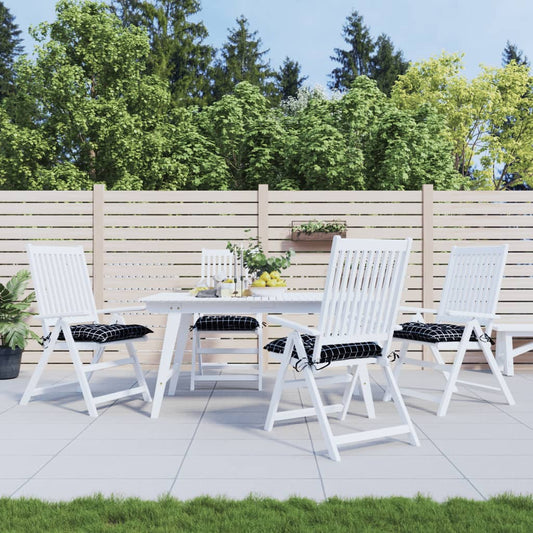 vidaXL Coussins de chaise 4 pcs carreaux noir 40x40x7 cm tissu