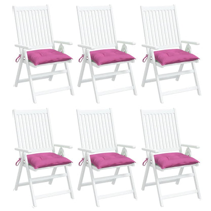 vidaXL Coussins de chaise 6 pcs rose 40x40x7 cm tissu