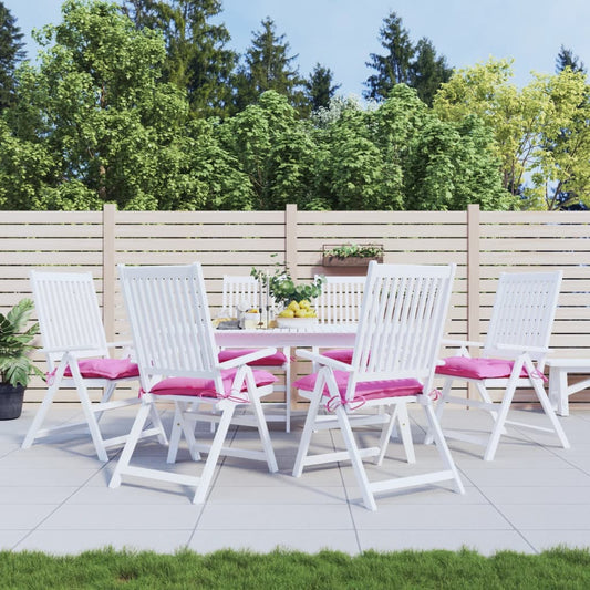 vidaXL Coussins de chaise 6 pcs rose 40x40x7 cm tissu