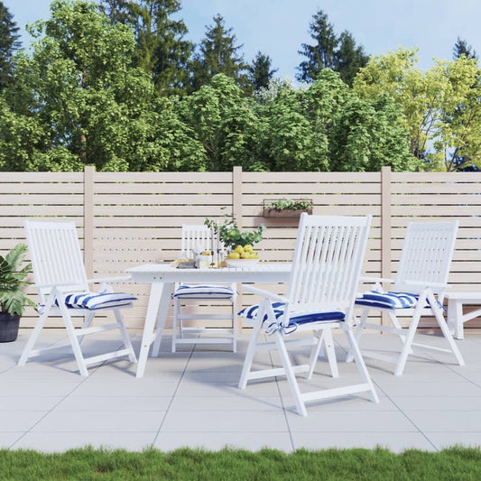 vidaXL Coussins de chaise 4 pcs rayures bleues et blanches 50x50x7 cm