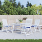 vidaXL Coussins de chaise 4 pcs rayures bleues et blanches 50x50x7 cm