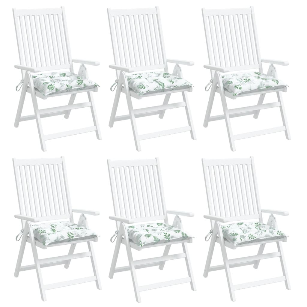vidaXL Coussins de chaise 6 pcs à motif de feuilles 50x50x7 cm