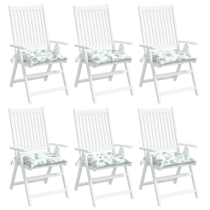 vidaXL Coussins de chaise 6 pcs à motif de feuilles 50x50x7 cm