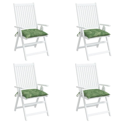 vidaXL Coussins de chaise 4 pcs à motif de feuilles 50x50x7 cm tissu