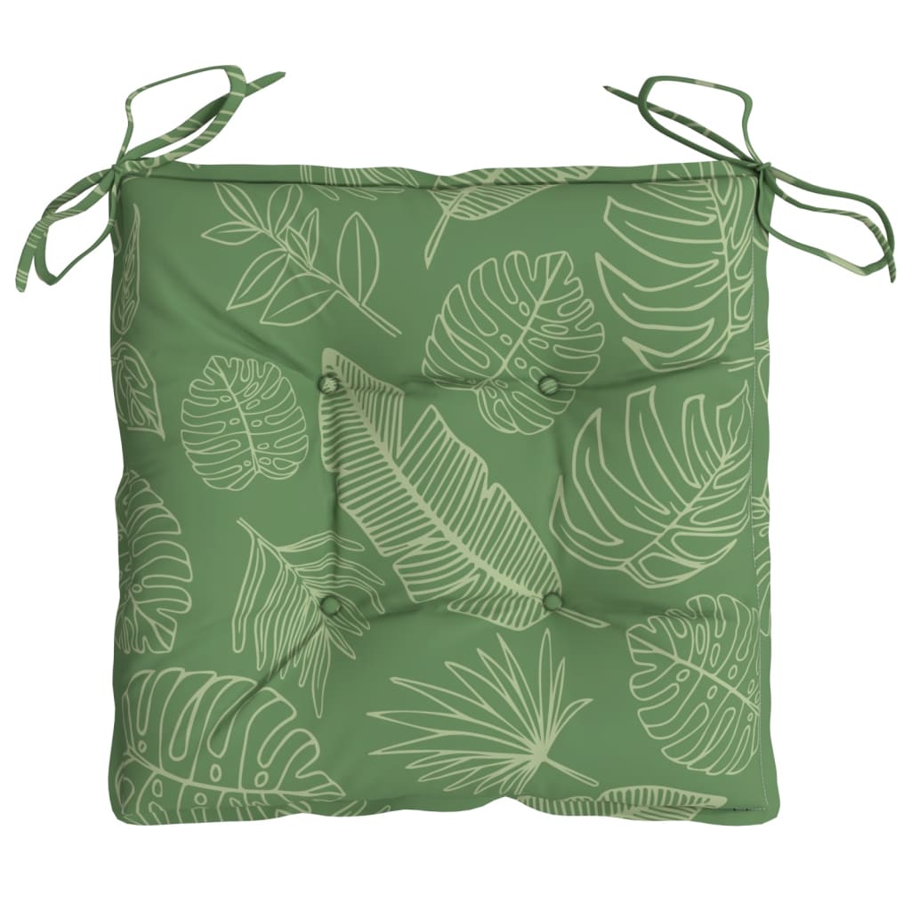 vidaXL Coussins de chaise 4 pcs à motif de feuilles 50x50x7 cm tissu