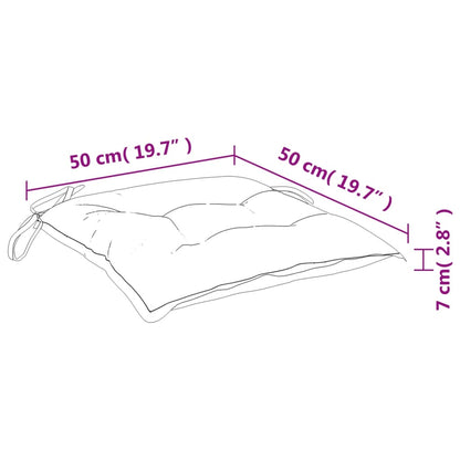vidaXL Coussins de chaise 4 pcs à motif de feuilles 50x50x7 cm tissu