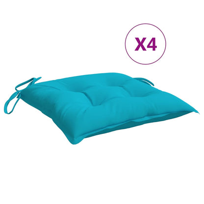 vidaXL Coussins de chaise 4 pcs turquoise 50x50x7 cm tissu oxford