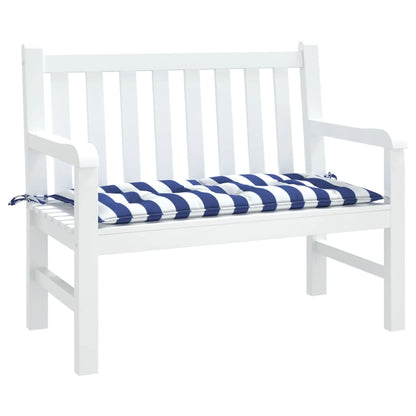 vidaXL Coussin de banc de jardin rayures bleues et blanches 100x50x7cm