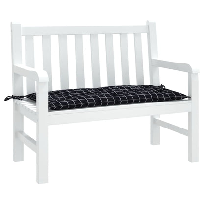 vidaXL Coussin de banc de jardin carreaux noir 100x50x7cm tissu oxford