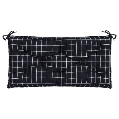 vidaXL Coussin de banc de jardin carreaux noir 100x50x7cm tissu oxford