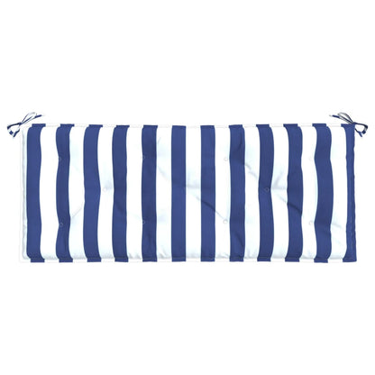 vidaXL Coussin de banc de jardin rayures bleues et blanches 120x50x7cm