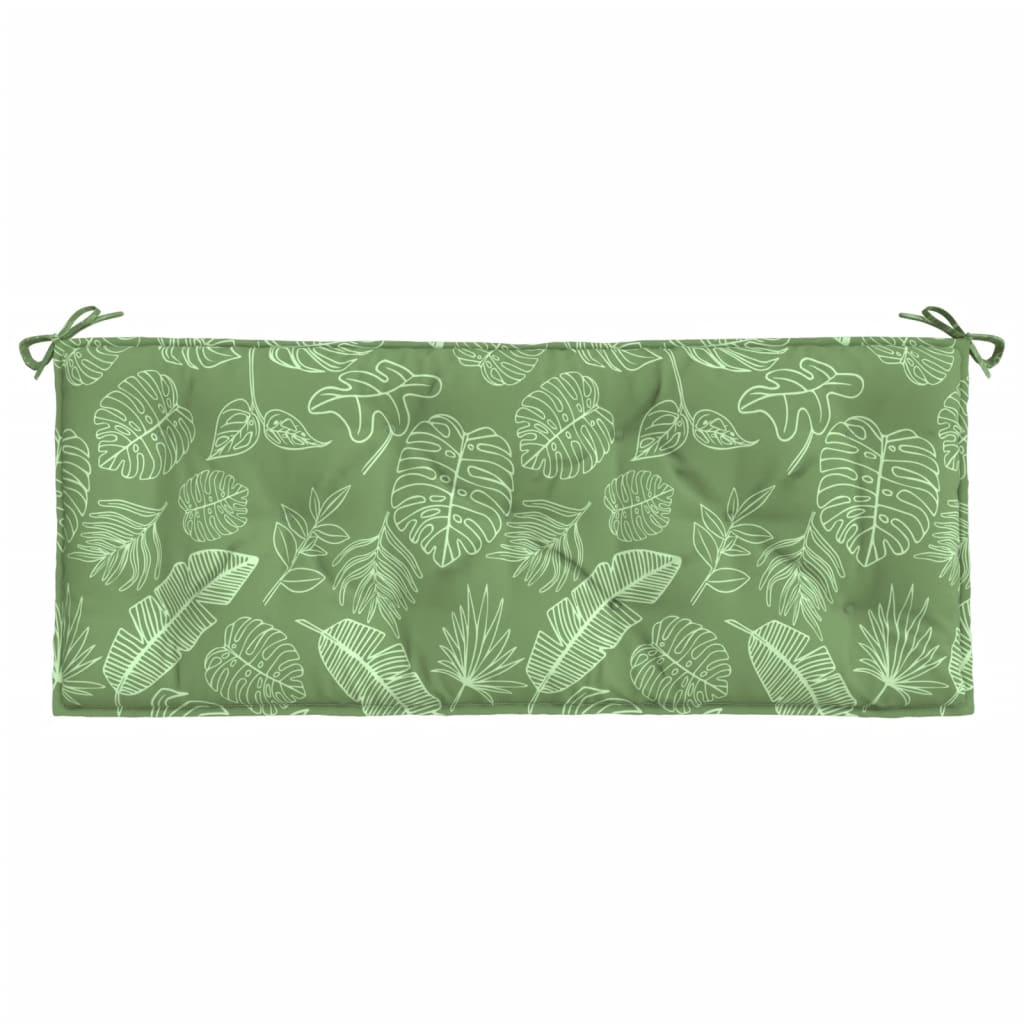 vidaXL Coussin de banc de jardin motif de feuilles 120x50x7 cm tissu