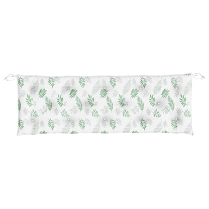 vidaXL Coussin de banc de jardin motif de feuilles 150x50x7 cm