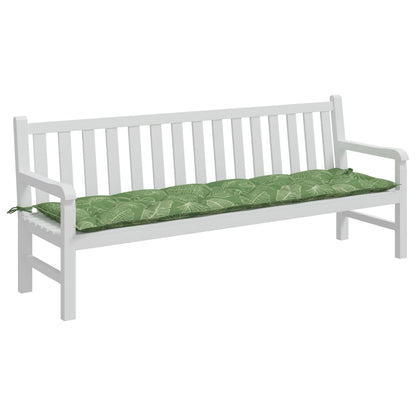 vidaXL Coussin de banc de jardin motif de feuilles 200x50x7 cm tissu