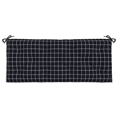 vidaXL Coussins de banc de jardin lot de 2 carreaux noir 120x50x7 cm
