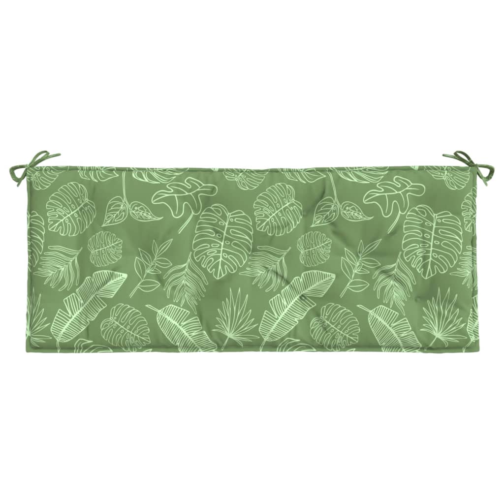 vidaXL Coussins de banc de jardin lot de 2 motif de feuilles tissu
