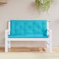 vidaXL Coussins de banc de jardin lot de 2 turquoise 120x50x7 cm tissu