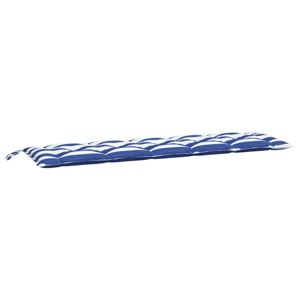 vidaXL Coussins de banc de jardin 2 pcs rayures bleues/blanches