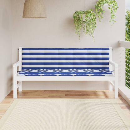 vidaXL Coussins de banc de jardin 2 pcs rayures bleues/blanches