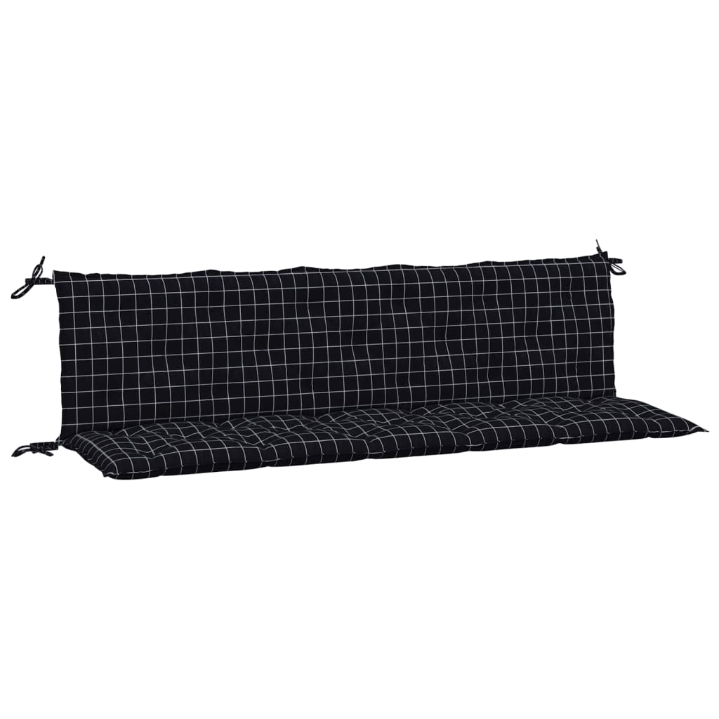 vidaXL Coussins de banc de jardin 2 pcs motif à carreaux noir