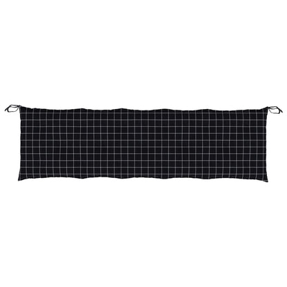 vidaXL Coussins de banc de jardin 2 pcs motif à carreaux noir