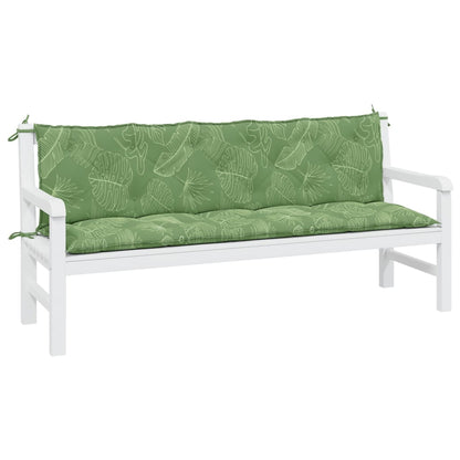 vidaXL Coussins de banc de jardin 2 pcs motif de feuilles tissu Oxford