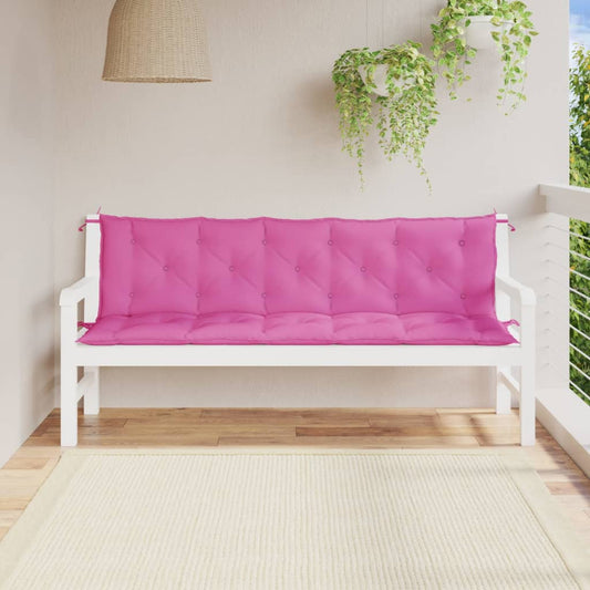 vidaXL Coussins de banc de jardin 2 pcs rose tissu Oxford