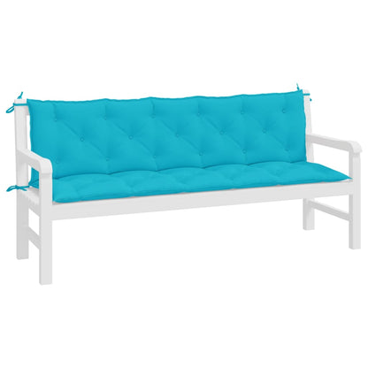 vidaXL Coussins de banc de jardin 2 pcs turquoise tissu Oxford