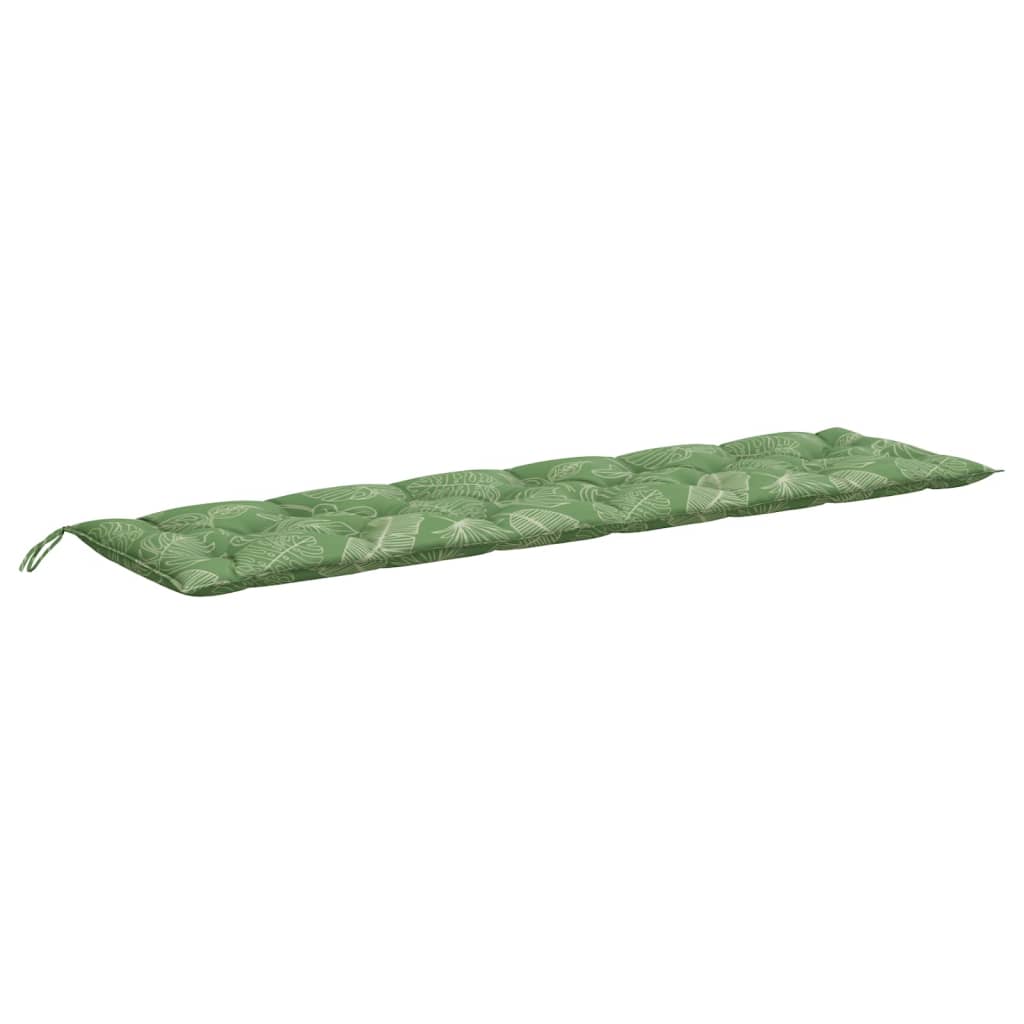 vidaXL Coussins de banc de jardin lot de 2 motif de feuilles tissu