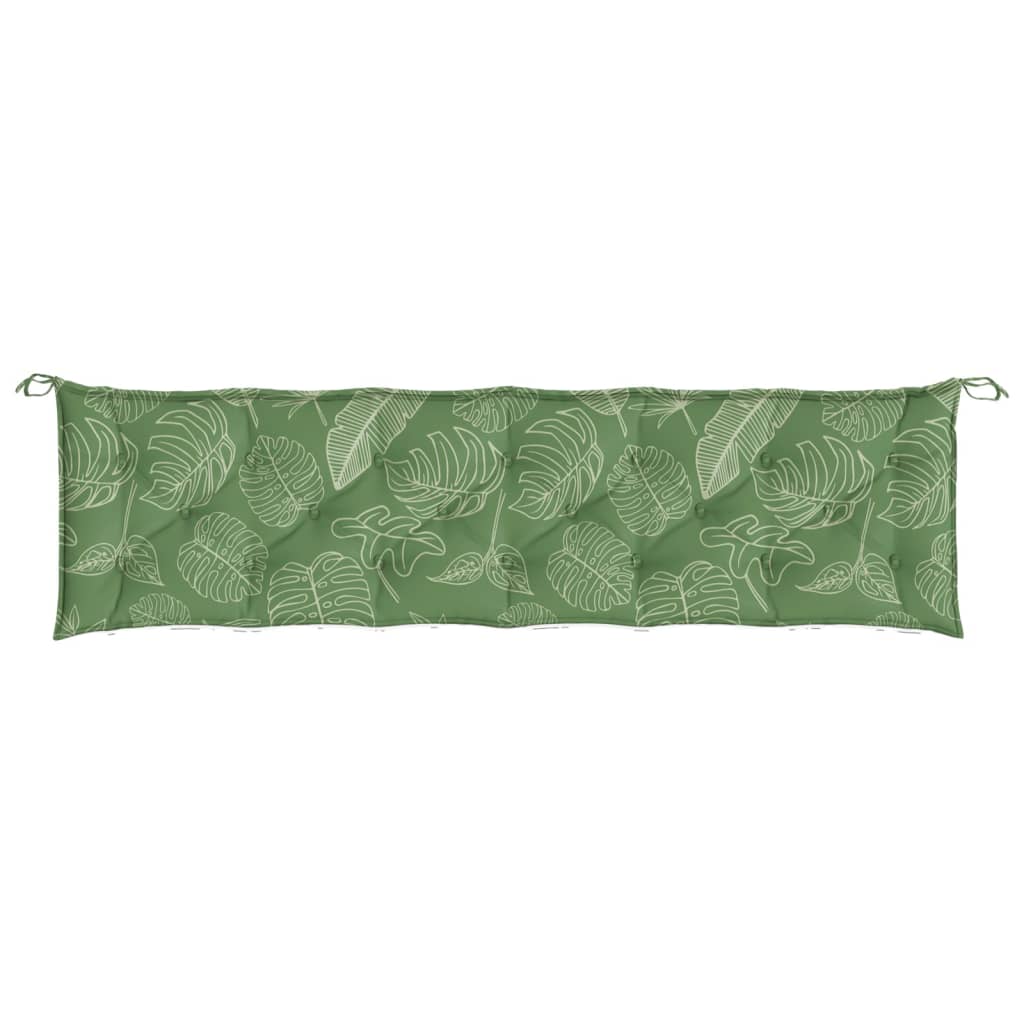 vidaXL Coussins de banc de jardin lot de 2 motif de feuilles tissu