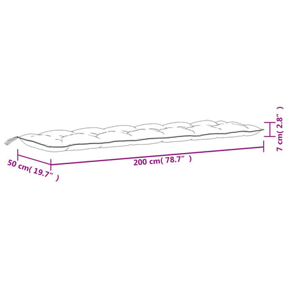 vidaXL Coussins de banc de jardin lot de 2 motif de feuilles tissu