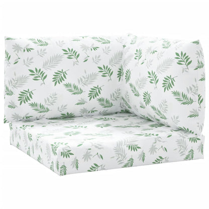 vidaXL Coussins de palette 3 pcs motif de feuilles tissu Oxford