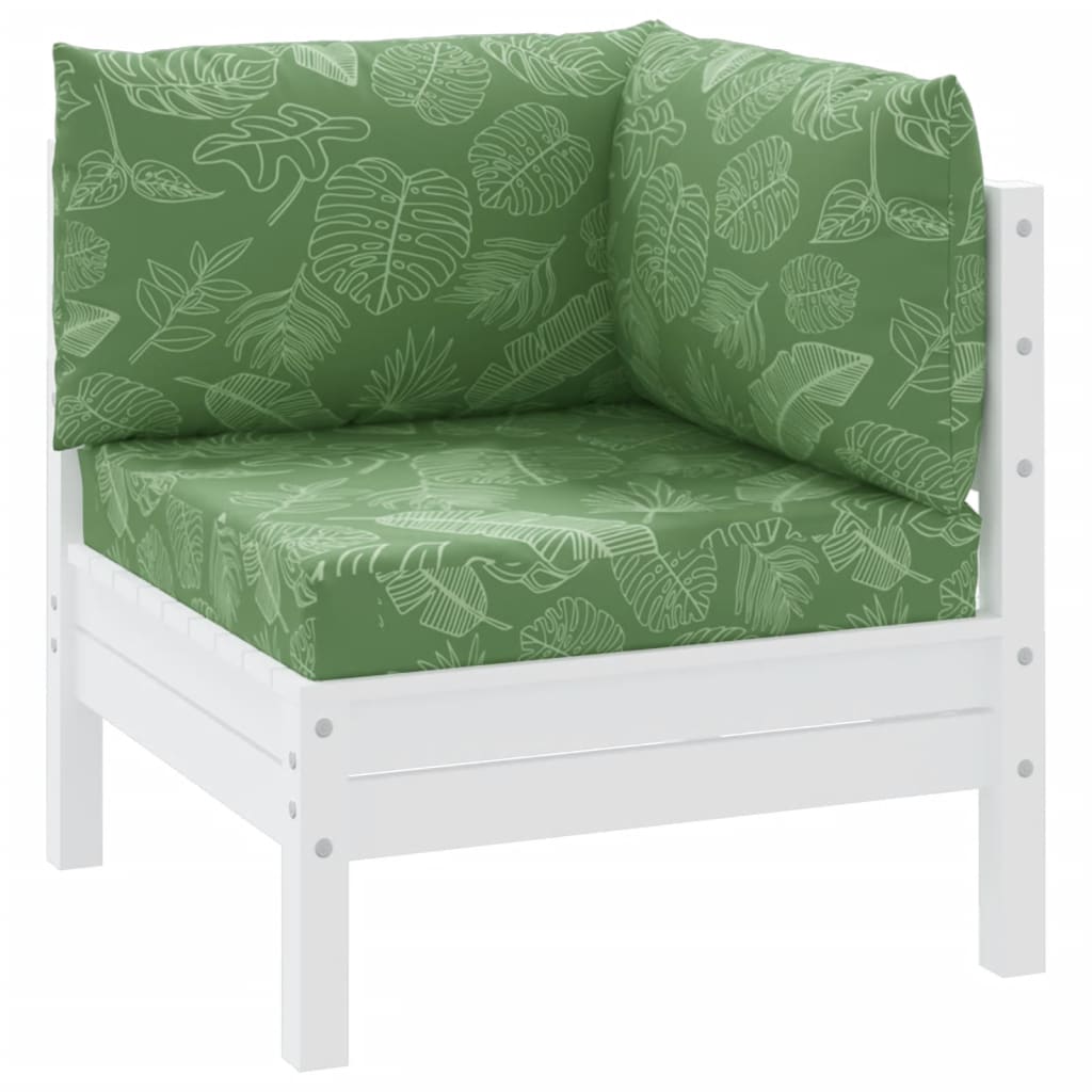 vidaXL Coussins de palette 3 pcs motif de feuilles tissu Oxford