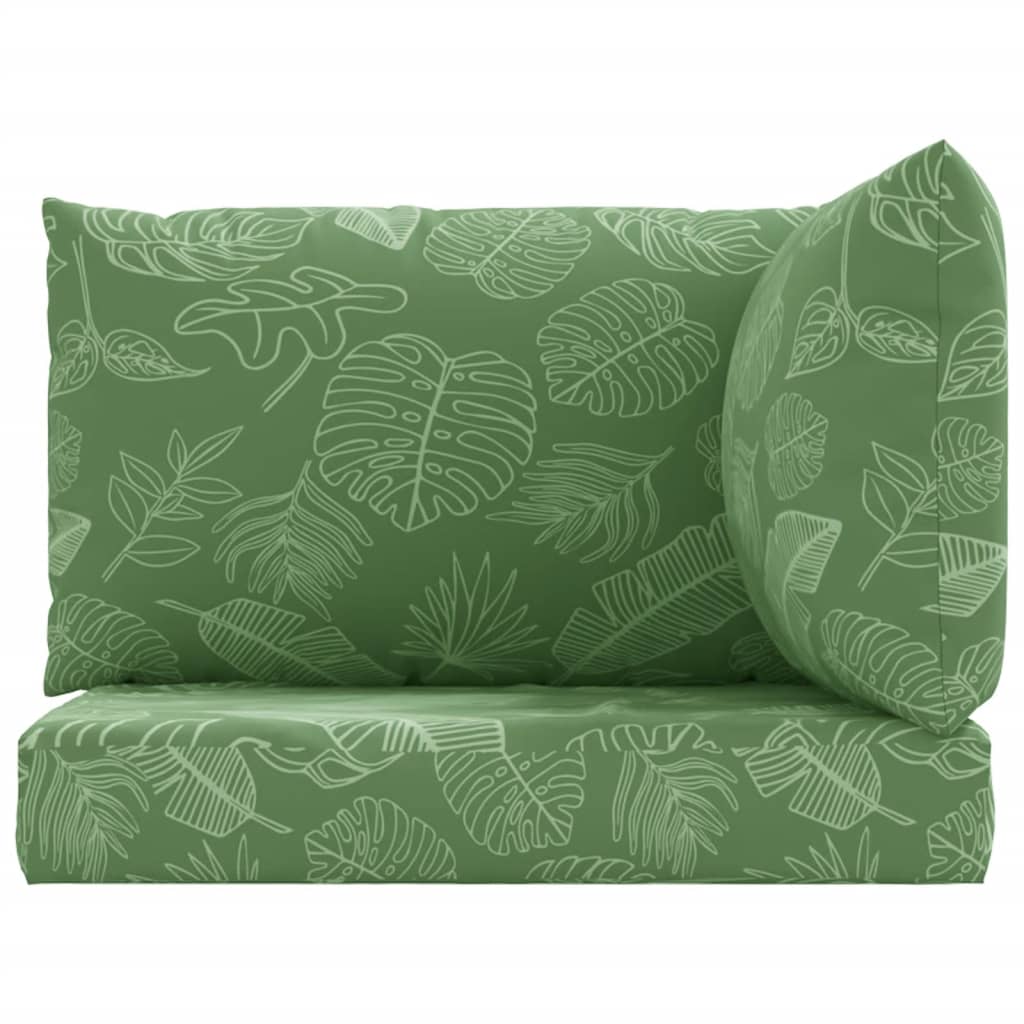 vidaXL Coussins de palette 3 pcs motif de feuilles tissu Oxford
