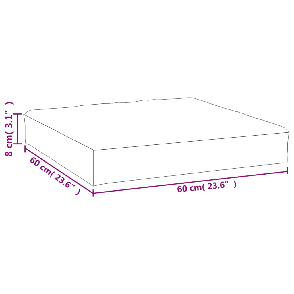 vidaXL Coussin de palette multicolore 60x60x8 cm tissu oxford