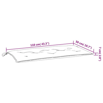 vidaXL Coussin de banc de jardin rose 110x50x7 cm tissu